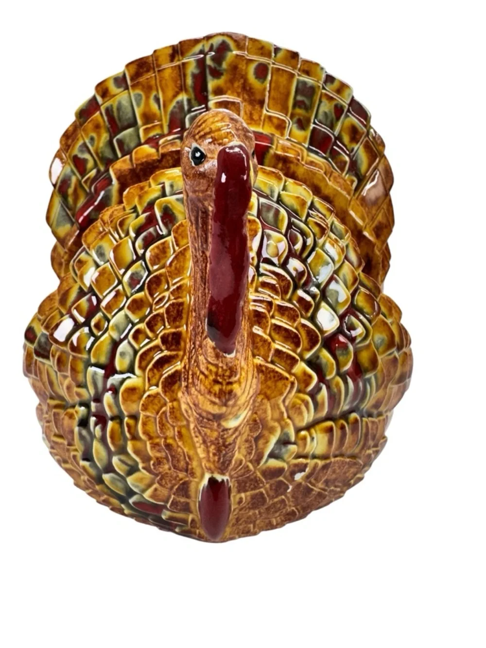 Ceramic Harvest Turkey Napkin Holder - Autumn Brown